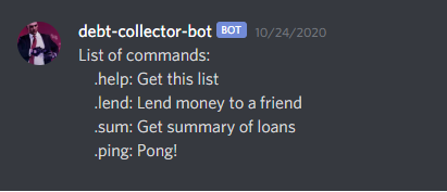 Debt Collector Discord Bot